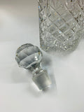 Heavy square diamond cut crystal whisky decanter