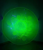 Uranium Glass Scolloped Edge Plate