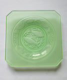 Uranium glass fish design plate