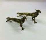 Pair of vintage metal peacocks