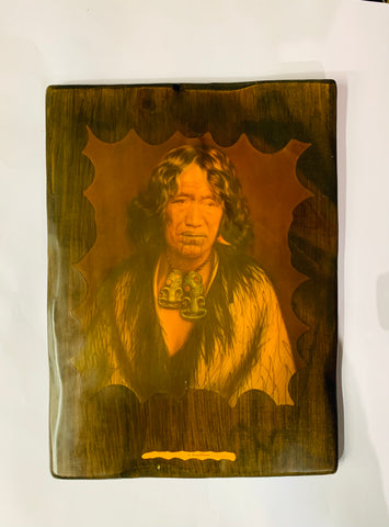 Vintage Maori portrait of Te Rangi-Pikinga on board