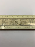 Antique slide rule in case
