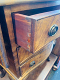 Flame Mahogany 3 drawer drop leaf chest of drawers or bedside table