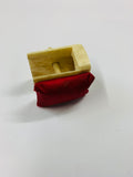 Victorian bone sewing clamp and pin cushion