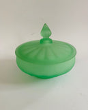 Uranium green glass jewellery box