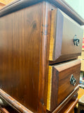 Set of Two Solid Stained Pine Bedside Tables