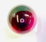 Blue Paperweight with Pink and Blue swirl and Center Bubble