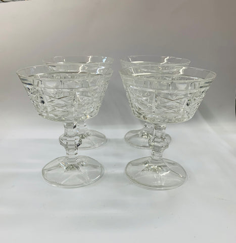 Set of 4 vintage Midcentury champagne saucers
