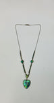 Antique sterling silver and Paua heart necklace