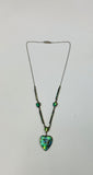 Antique sterling silver and Paua heart necklace