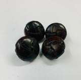 Set 4 antique leather knot buttons