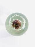 Light Grey Paperweight with Purple design in the center of a Ring of Bubbles