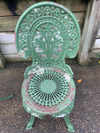 Heavy Antique cast iron patio table and chair