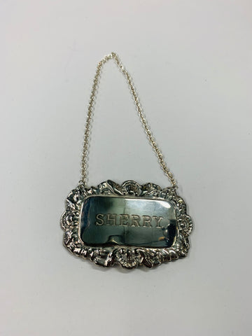 Silver plated Sherry decanter label