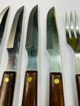 Set of 8 retro Midcentury steak knives and forks