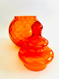 Art Glass Orange Jar with Dimpled Base