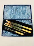Antique Bone handled carving set in original box