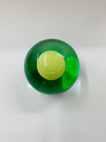 Art glass Paperweight with a tennis ball inside