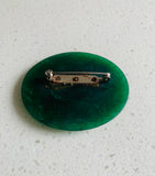 Greenstone oval brooch