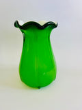 Art Glass Green Tulip Style Vase
