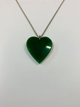 Antique greenstone heart pendant