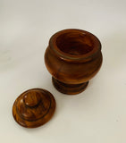 Heavy mottled wooden lidded box