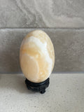 Yellow Medium Agate egg with white swirls