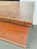 Antique solid oak storage chest or tool box