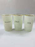 Novelty glass tumbler set in wire carry basket