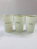 Novelty glass tumbler set in wire carry basket
