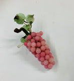 Bunch of vintage pink glass grapes