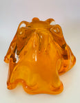 Large impressive orange midcentury Art glass bowl