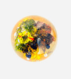 Clear Big Paperweight with Two Yellow Butterflies