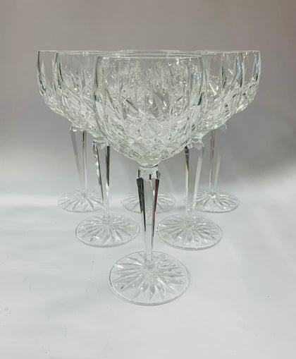 Set of 6 Waterford Lismore hock wine glasses