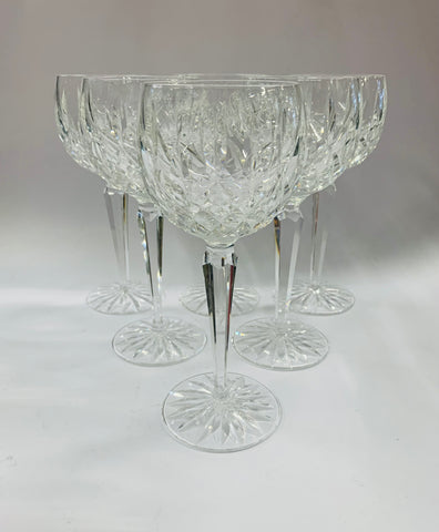 Set of 6 Waterford Lismore hock wine glasses