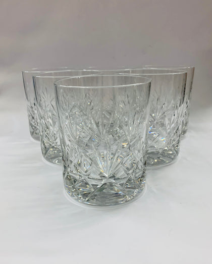 Set of 6 large Bohemian crystal whisky tumblers
