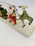 Vintage wooden Santa and his Reindeer
