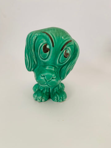 SylvaC Pottery Green Sammy Sad Dog