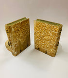Brass see no evil, hear no evil speak no evil monkeys on wooden bookends