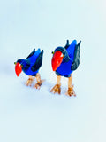 Miniature Glass Pukeko Mum and Baby