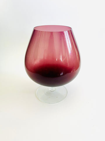Art Glass Purple Brandy Style Large Vase