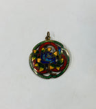 Antique enamel floral pendant