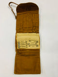 Antique leather sewing pouch