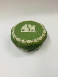 Green Wedgwood round jewellery box