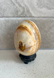 Medium Sized Agate Egg with Browns, tan and white swirls