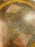 Ornate antique brass peacock tray