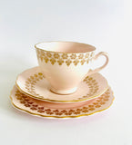 Colclough Pink China Trio with Gold Pattern