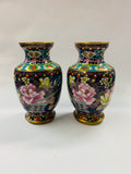 Pair of vintage Cloisonné vases
