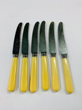 Set of 6 bone handle dinner knives