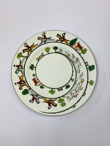 Crown Staffordshire Hunting Scene plate